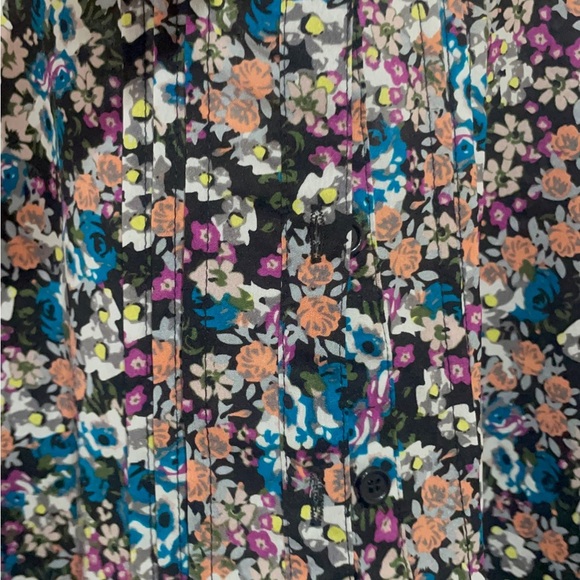 Mudd Blue and Pink floral Long Sleeve button up Blouse - Picture 6 of 10